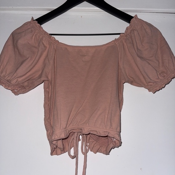 2/$15 Wild Fable Pink Puff Sleeve Ruched Blouse - Picture 3 of 3
